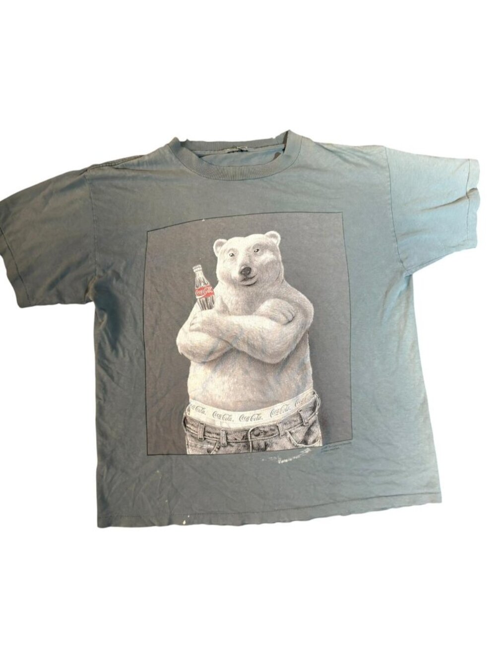 Vintage Coca Cola Polar Bear Graphic Tee Y2K Americana Soda Advertising Shirt